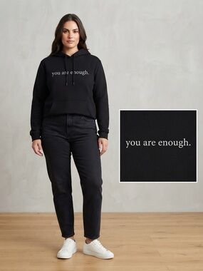 Dear Person Behind Me Mental Health Positivity Black Fleece Hoodie Size XXL